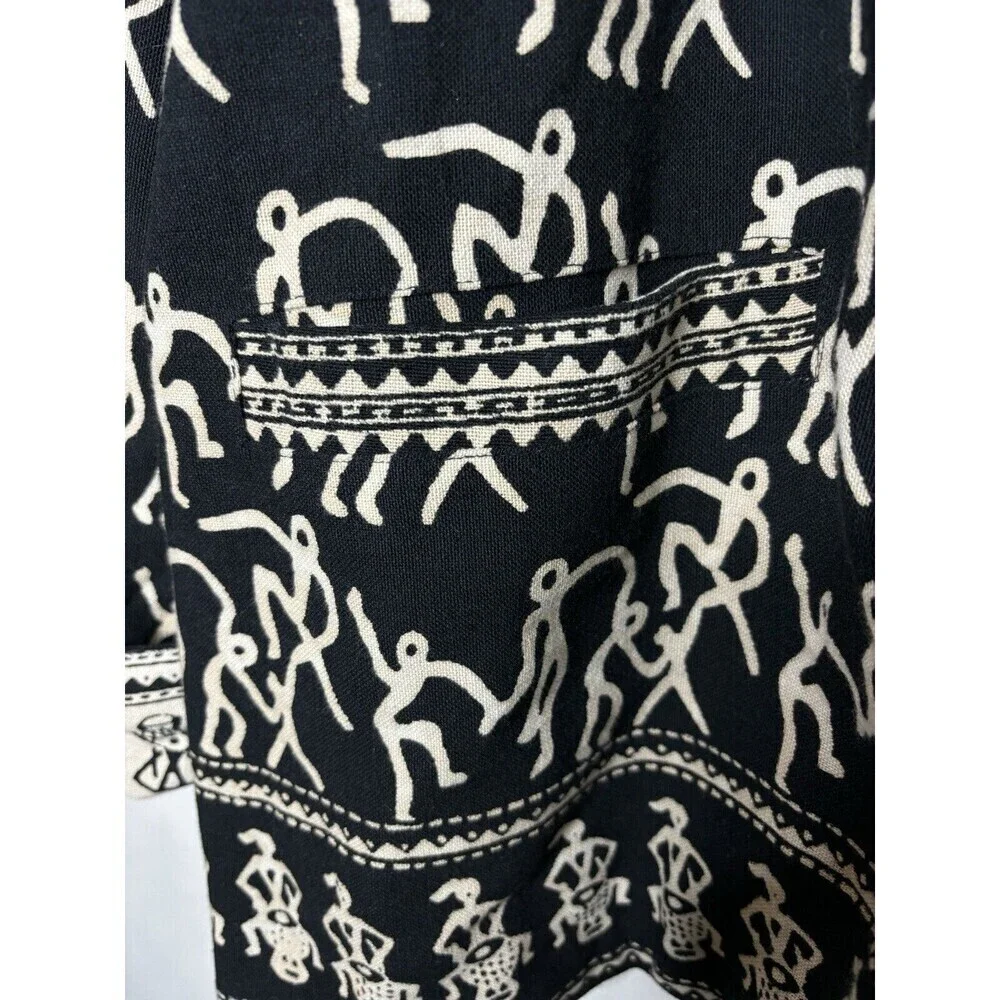 VTG Sam Hilu Art to Wear Jacket Reversible Tribal Button Up Women’s Size L/XL